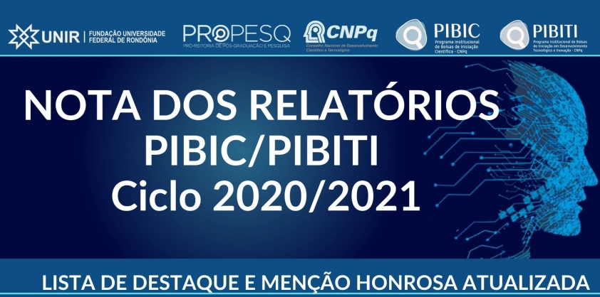 NOTAS DOS RELATÓRIOS FINAIS PIBIC/PIBITI 2020/2021